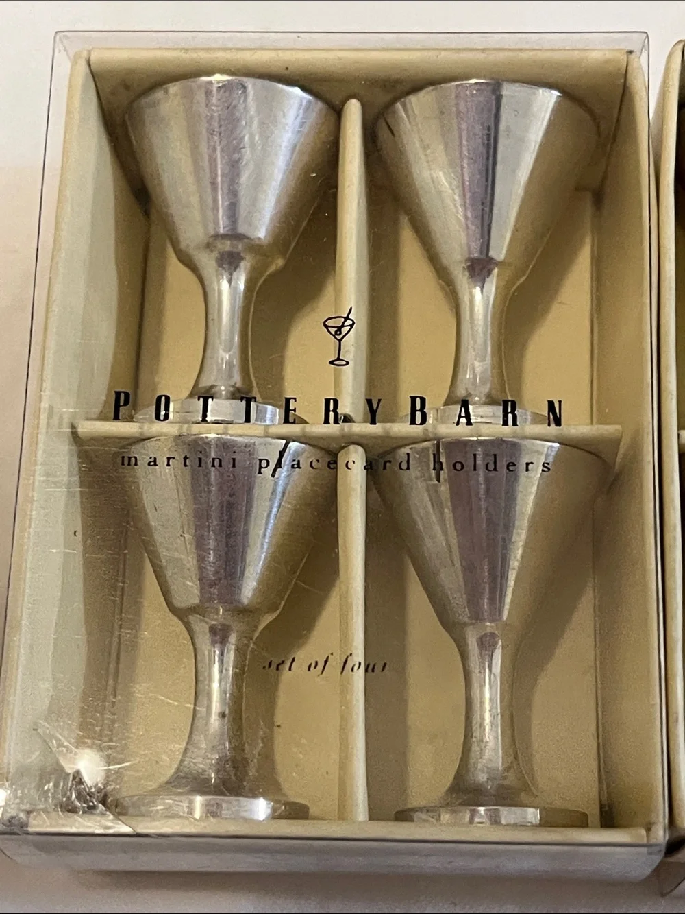 Pottery Barn SilverPlated Martini Place Card Holders - Set of 8